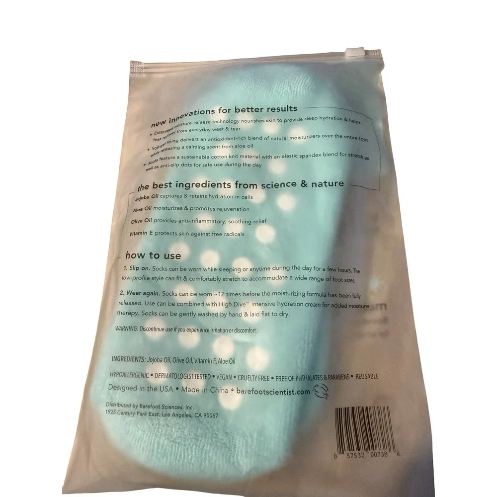 Barefoot Scientist Sleep On It Overnight Moisturizing Gel Socks NIP, Reusable